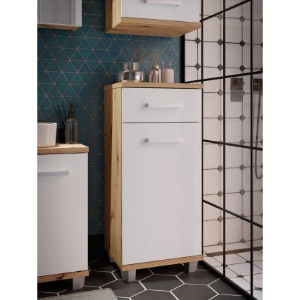 VENOM Bathroom Cabinet, White/Artisan Oak