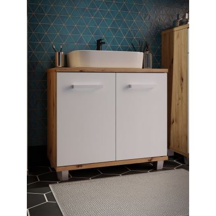 VENOM Bathroom Cabinet, White/Artisan Oak