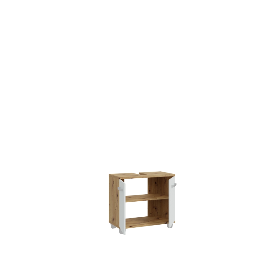 VENOM Bathroom Cabinet, White/Artisan Oak