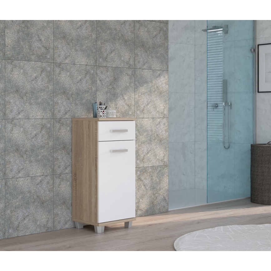 VENOM Bathroom Cabinet, White/Sonoma Oak