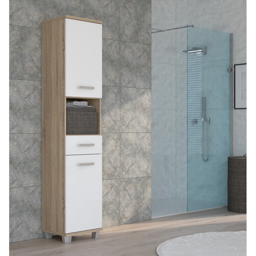 VENOM bathroom cabinet, white/Sonoma oak