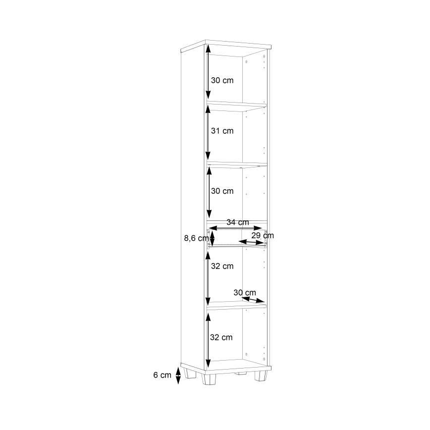 VENOM bathroom cabinet, white/Sonoma oak