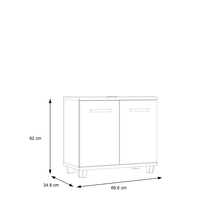 VENOM Bathroom Cabinet – White / Sonoma Oak