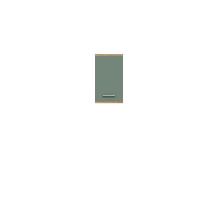 VENOM Wall-Mounted Bathroom Cabinet, Green / Artisan Oak