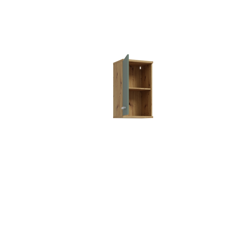 VENOM Wall-Mounted Bathroom Cabinet, Green / Artisan Oak