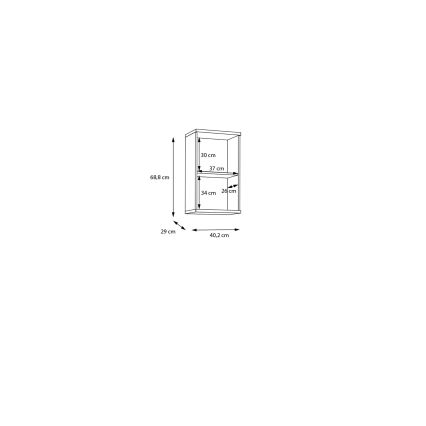VENOM Wall-Mounted Bathroom Cabinet, Green / Artisan Oak