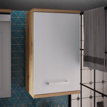 VENOM Wall-Mounted Bathroom Cabinet – White/Artisan Oak