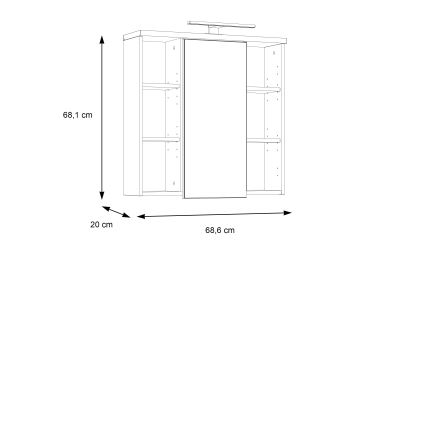 VENOM Wall-Mounted Bathroom Cabinet with Mirror, Anthracite/Brown