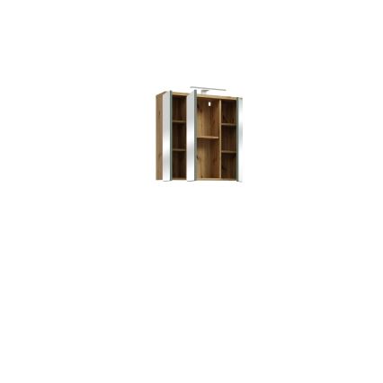 VENOM Wall-Mounted Bathroom Cabinet with Mirror, Green / Artisan Oak