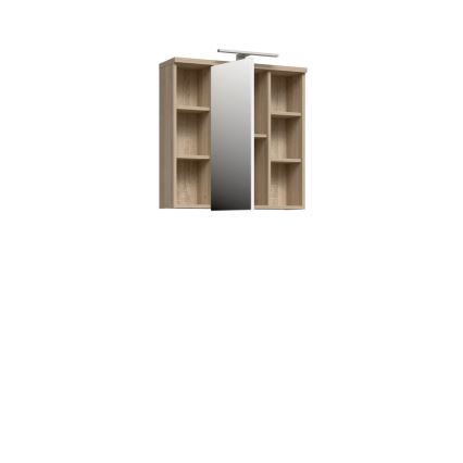 VENOM Wall-mounted Bathroom Cabinet with Mirror, White/Sonoma Oak