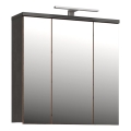 VENOM Wall-Mounted Bathroom Cabinet with Mirror — Anthracite/Brown