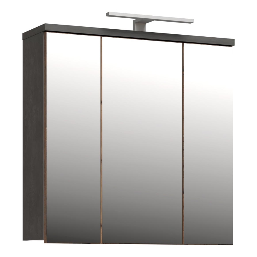 VENOM Wall-Mounted Bathroom Cabinet with Mirror — Anthracite/Brown