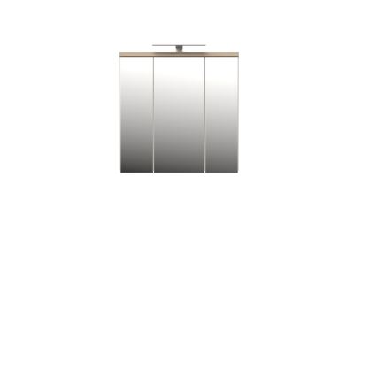 VENOM Wall-Mounted Mirrored Bathroom Cabinet, White/Sonoma Oak