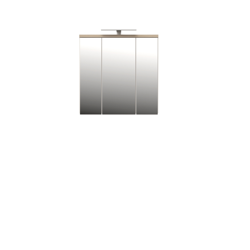 VENOM Wall-Mounted Mirrored Bathroom Cabinet, White/Sonoma Oak