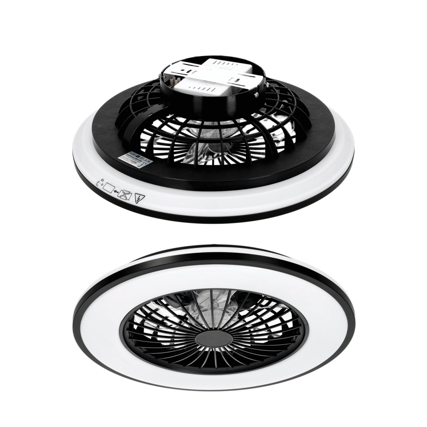Dimmable LED ceiling light with integrated fan VENTELUX LED/48W/230V 3000/4000/6500K Ø48.5 cm black + remote control