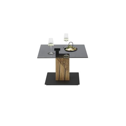 VENTO Lift-Top Coffee Table, Smoked/Oak/Black