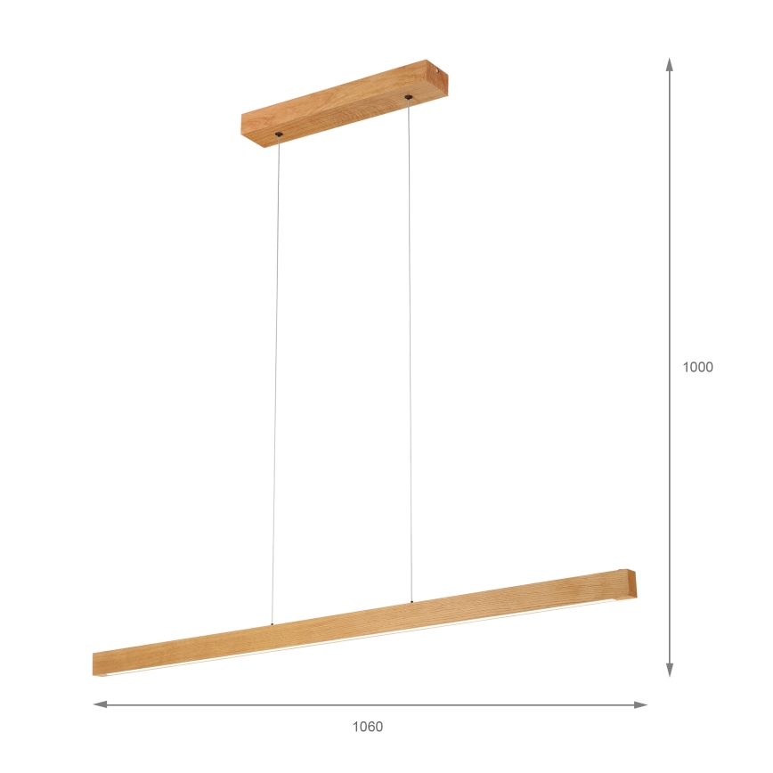 VERDE LED Cable Pendant, 18W/230V, 3000K, 106 cm, Oak