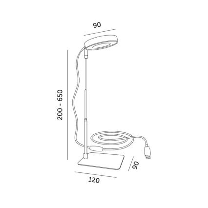 VERDI Dimmable LED Desk Lamp for Indoor Plant Growing LED/5W/5V 1300K CRI 95 White