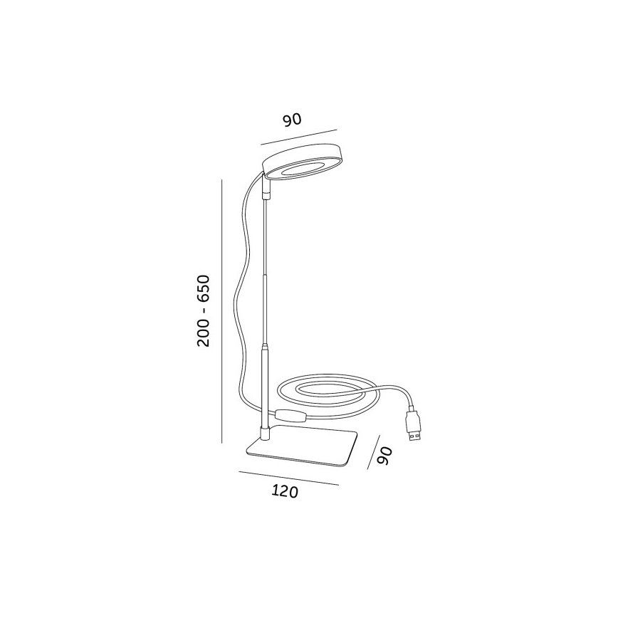 VERDI Dimmable LED Desk Lamp for Indoor Plant Growing LED/5W/5V 1300K CRI 95 White