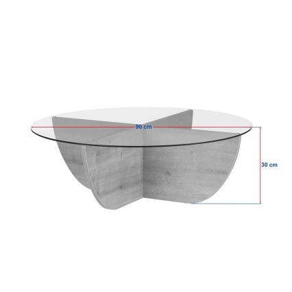 VERE coffee table Ø 90 cm, beige/clear