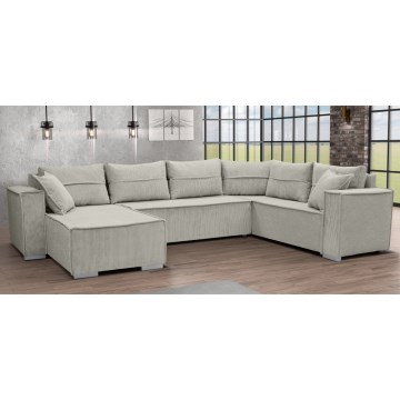 Versatile U-shaped corner pull-out sofa LONDON, beige