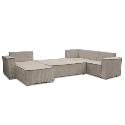 Versatile U-shaped corner pull-out sofa LONDON, beige