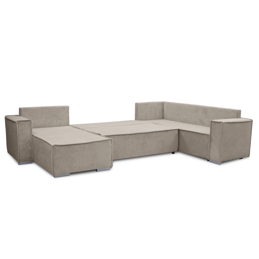 Versatile U-shaped corner pull-out sofa LONDON, beige