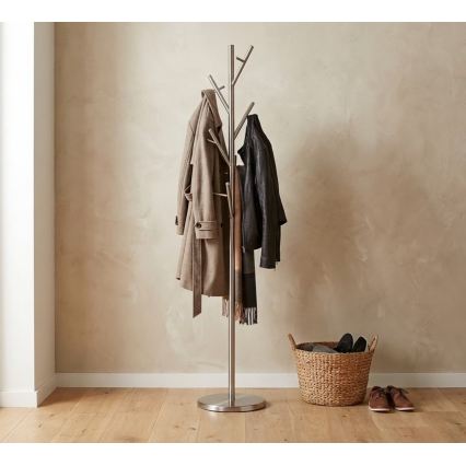 VERT Freestanding Coat Rack 170 x 30 cm Silver