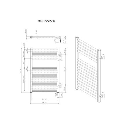 Vertaduro - Bathroom Radiator with Thermostat MEG 400W 78x50 cm Anthracite