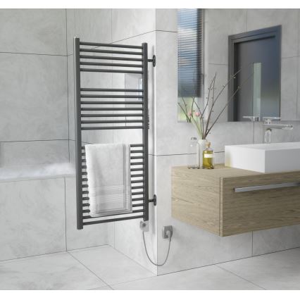 Vertaduro - MEG Bathroom Radiator with Thermostat, 600 W, 118 x 50 cm, Anthracite