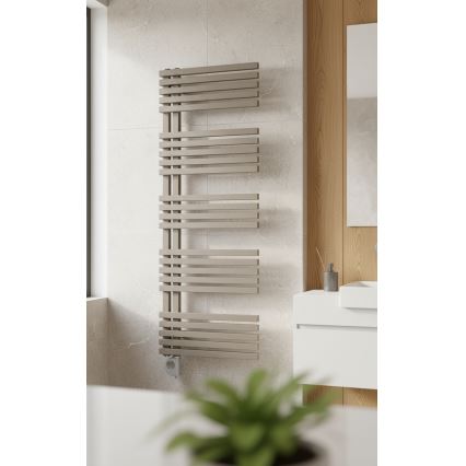 Vertaduro - MICHELLE Bathroom Radiator with Thermostat 600W 129x50 cm Taupe