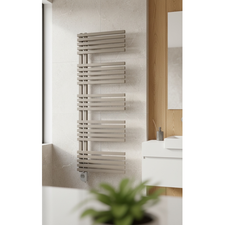 Vertaduro - MICHELLE Bathroom Radiator with Thermostat 600W 129x50 cm Taupe