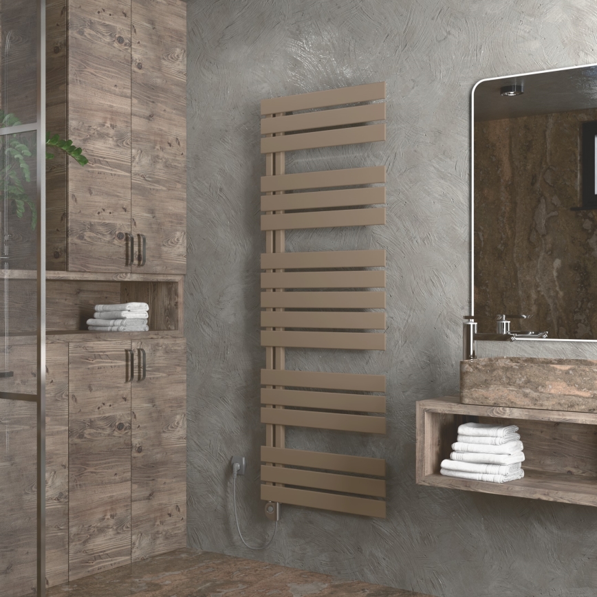 Vertaduro - ZIVA Thermostatic Bathroom Radiator 800W 177x50 cm Taupe