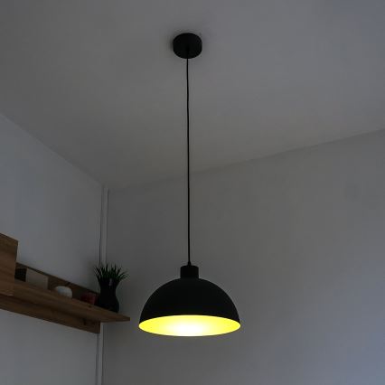 VESPER cable-hung pendant light 1xE27/15W/230 Ø 18 cm black/gold