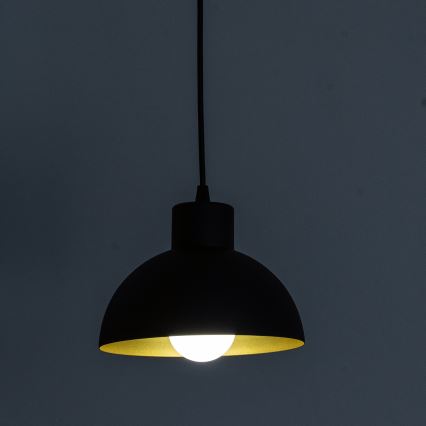 VESPER cable-hung pendant light 1xE27/15W/230 Ø 18 cm black/gold