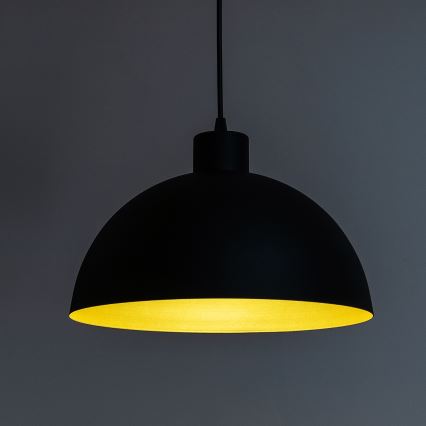 VESPER cable-hung pendant light 1xE27/15W/230 Ø 18 cm black/gold