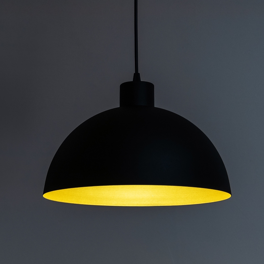 VESPER cable-hung pendant light 1xE27/15W/230 Ø 18 cm black/gold