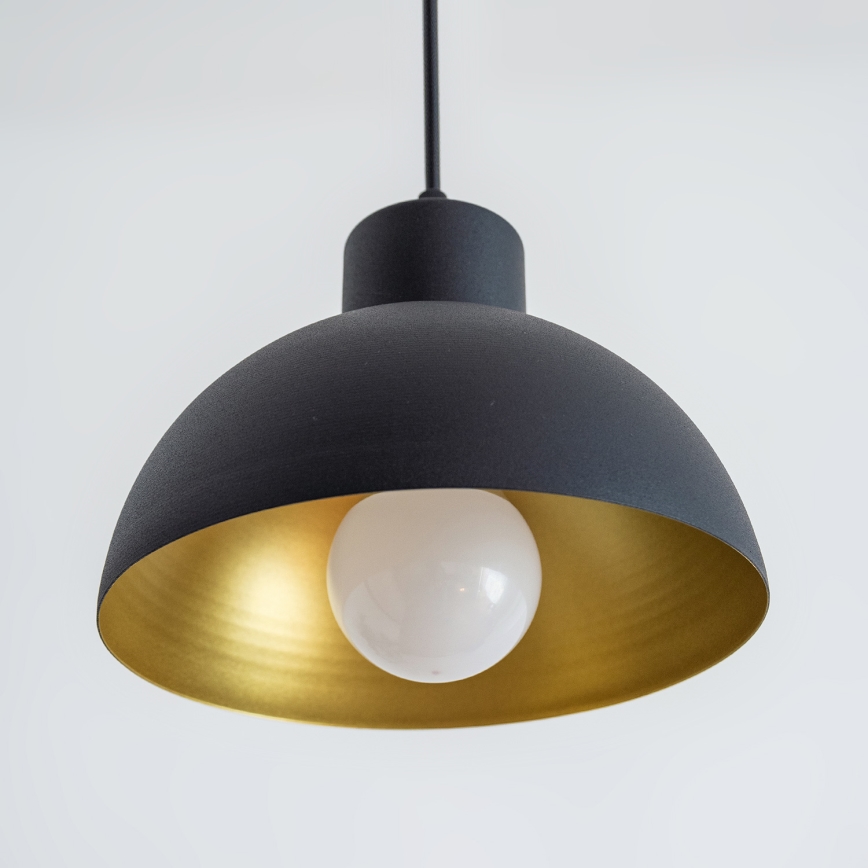 VESPER cable-hung pendant light 1xE27/15W/230 Ø 18 cm black/gold