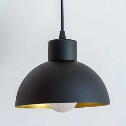 VESPER cable-hung pendant light 1xE27/15W/230 Ø 18 cm black/gold