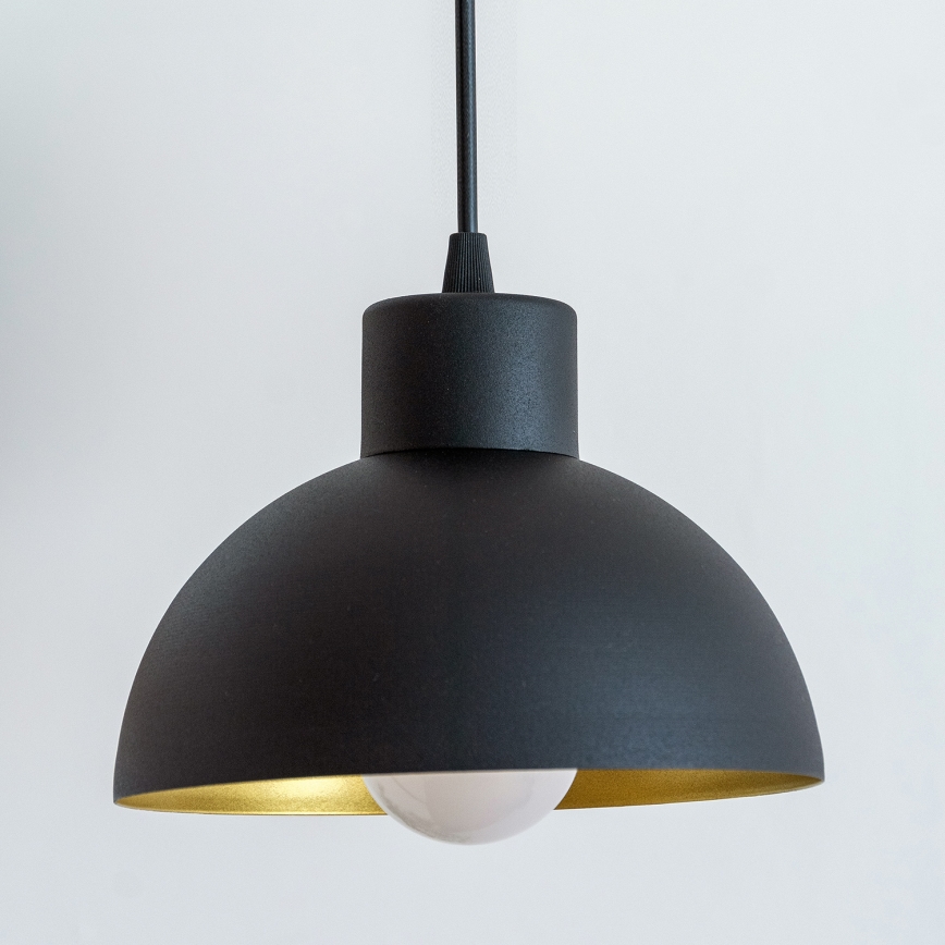 VESPER cable-hung pendant light 1xE27/15W/230 Ø 18 cm black/gold