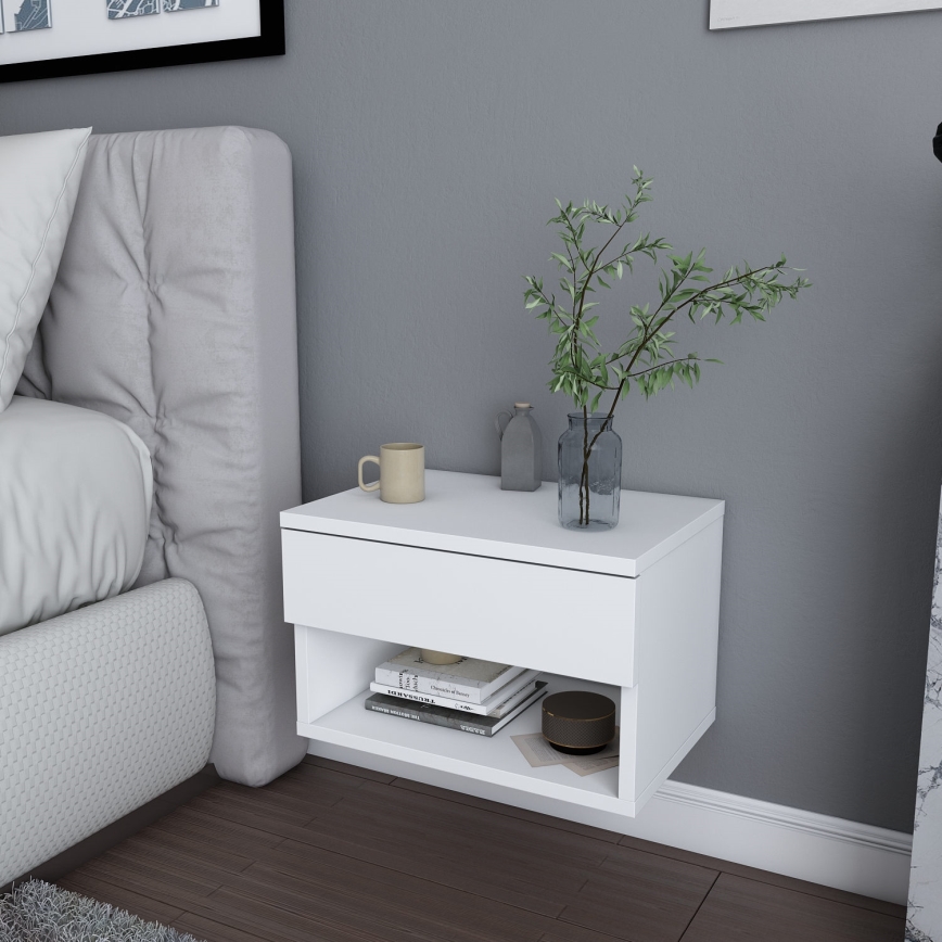 VETRA White Bedside Table