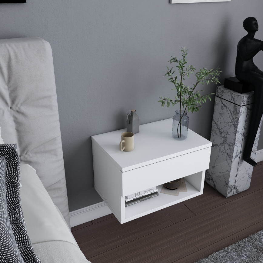 VETRA White Bedside Table