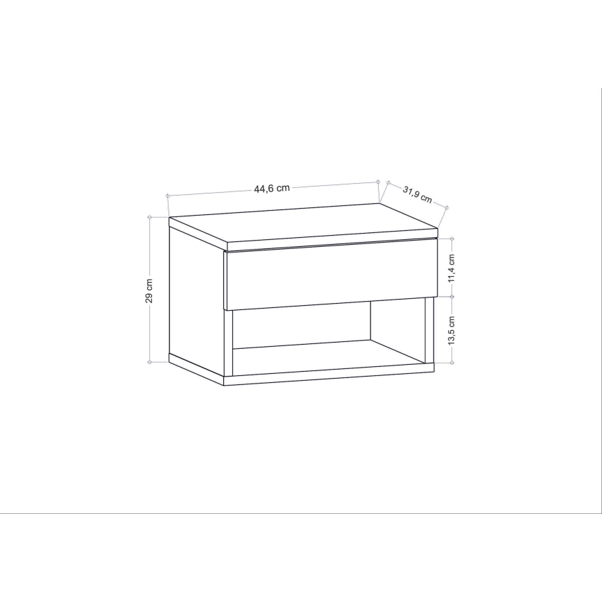 VETRA White Bedside Table