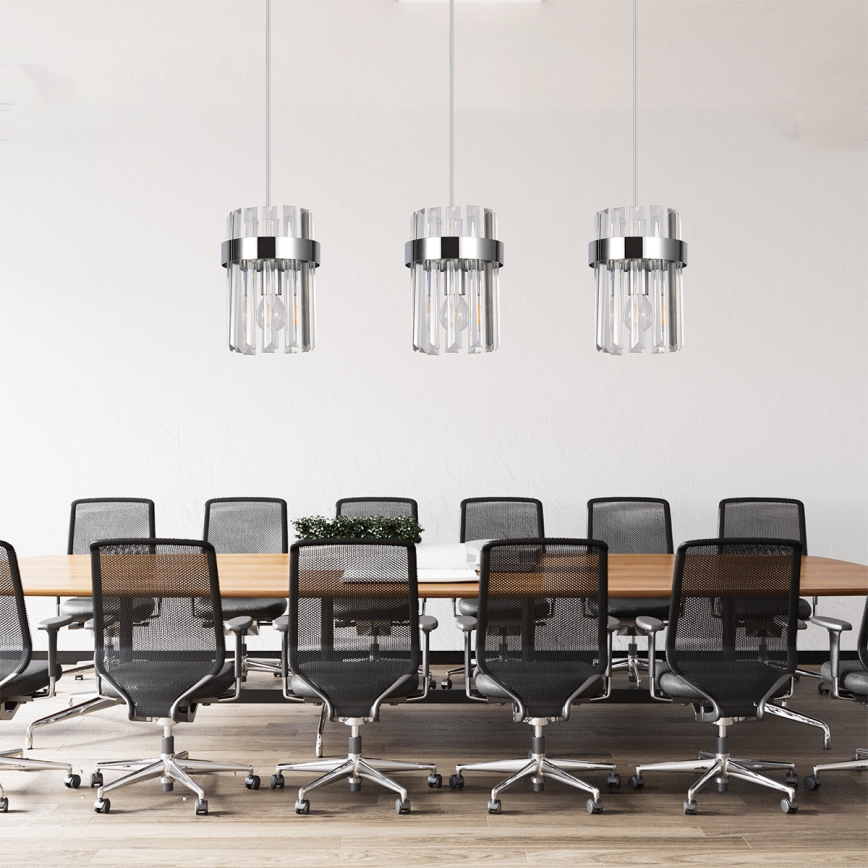 VETRO Cable Pendant Light, 3x E14/10W/230V, Polished Chrome