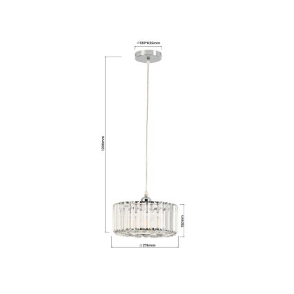VETRO cable-suspended pendant lamp 1xE27/60W/230V, gold
