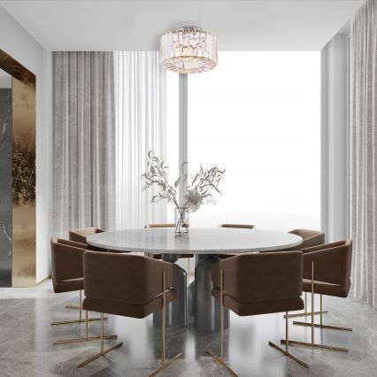 VETRO Ceiling Light 1xE27/15W/230V, Ø 24.5 cm, Matte Chrome Finish