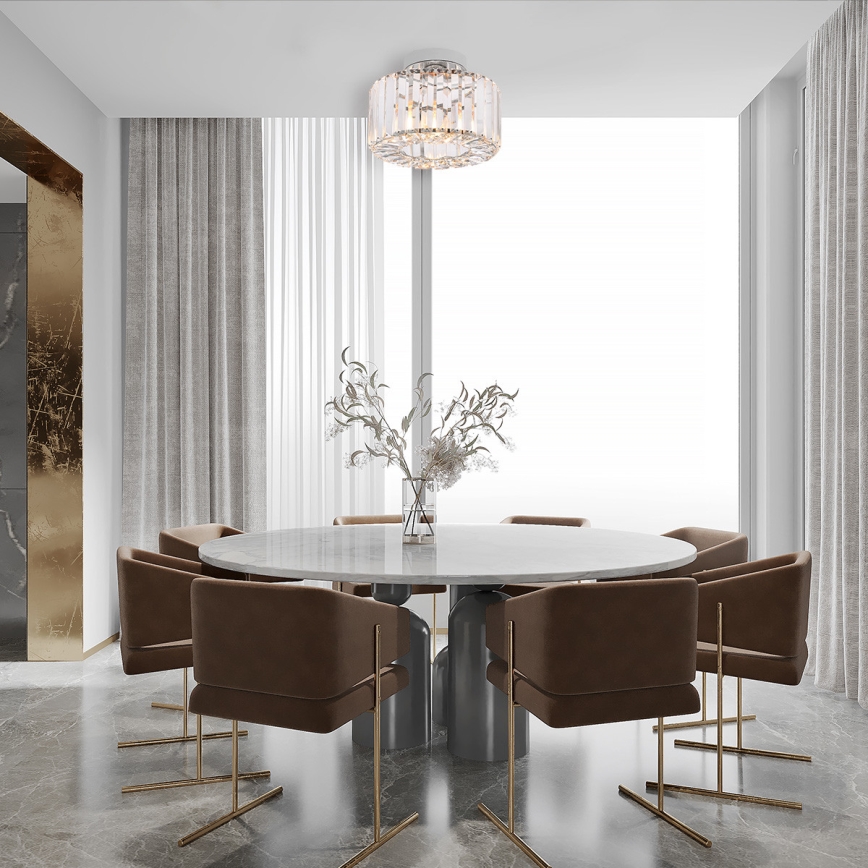 VETRO Ceiling Light 1xE27/15W/230V, Ø 24.5 cm, Matte Chrome Finish