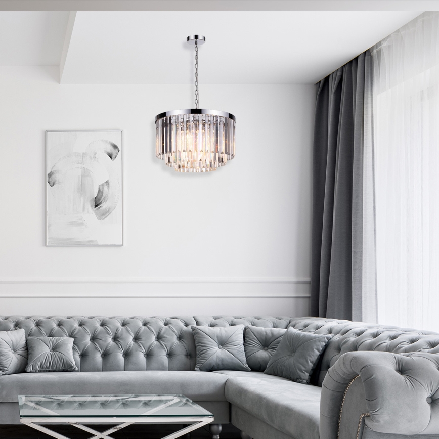 VETRO Chain-Hung Chandelier 5xE14/60W/230V — Polished Chrome