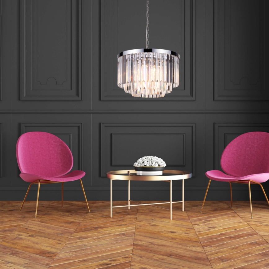 VETRO Chain-Hung Chandelier 5xE14/60W/230V — Polished Chrome