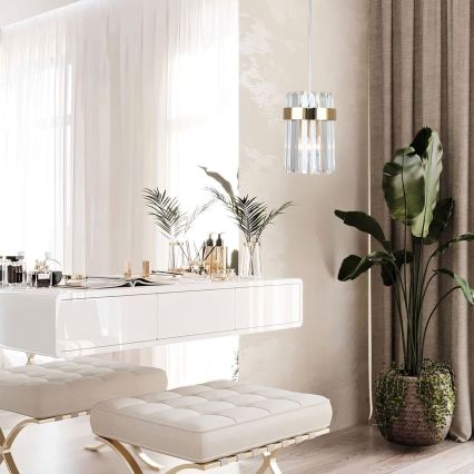 VETRO pendant light on cable 1xE14/10W/230V, gold